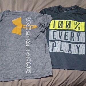 Under Armour + Xersion Dri Fit Material Kids Gray and Yellow Tees Set, Medium